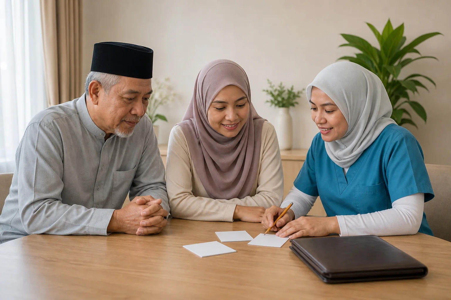 Keluarga Melayu Malaysia menyediakan butiran akses dan keperluan lawatan di rumah