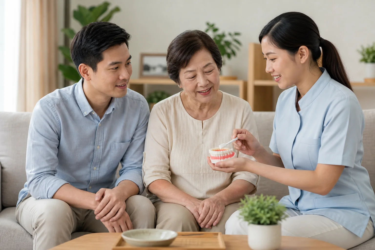 马来西亚华人照护者学习可重复的口腔护理流程